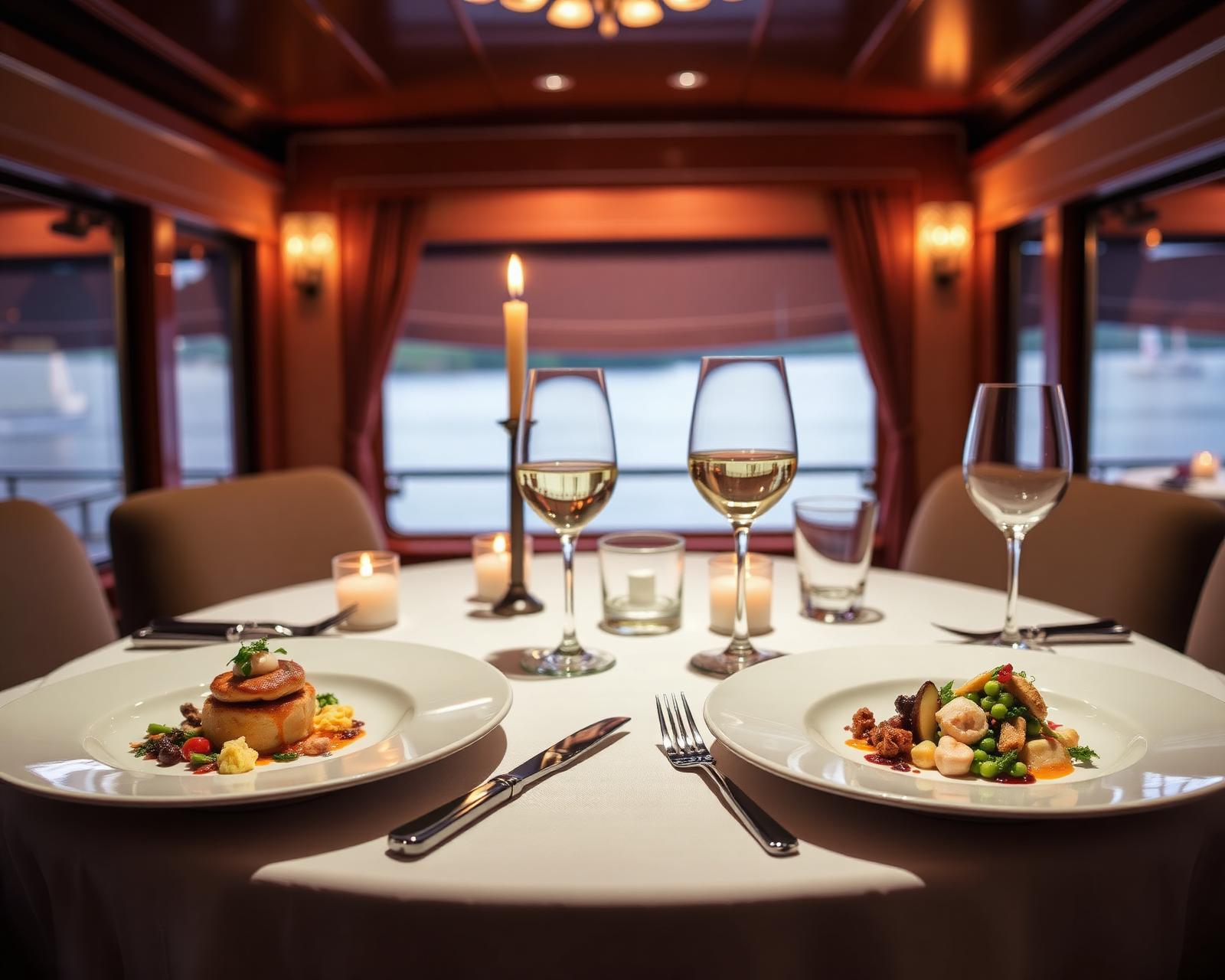 Avalon four-course dinner aboard the ship